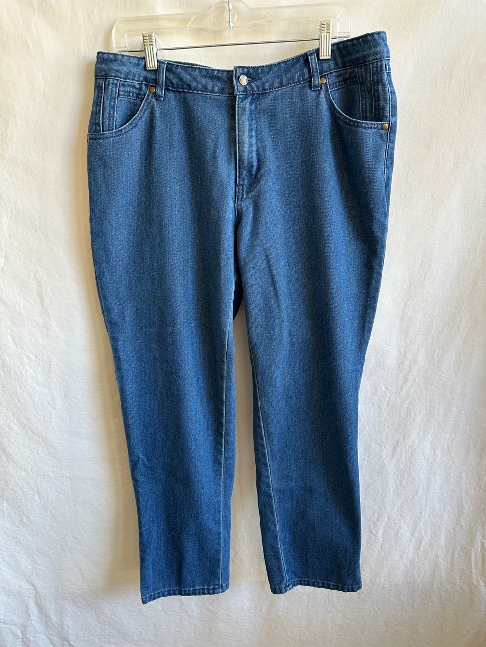 Jessica London straight leg medium wash blue jeans, size 14WP